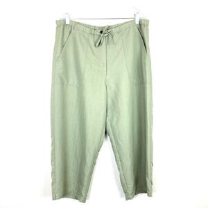 Havana Jack's Cafe Women's Cropped Ankle Pants Size L Green Beach Resort Cruise